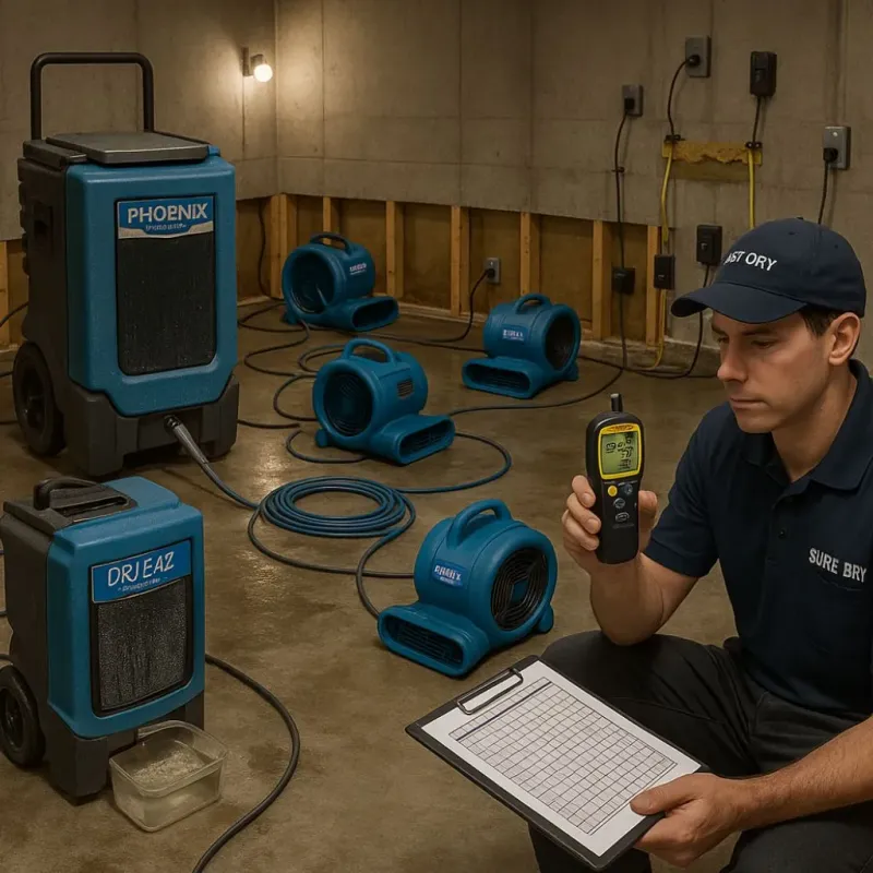 Structural Drying and Dehumidification process in Waipio, HI